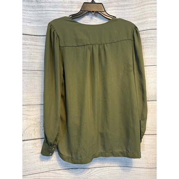 Cooper & Ella Olive Green Blouse Size M - Picture 3 of 3